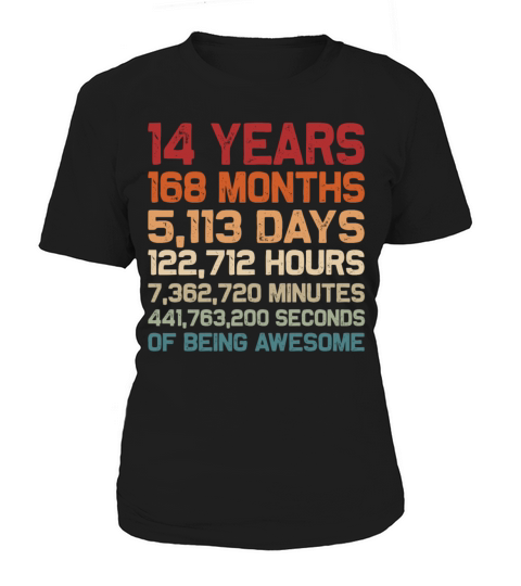 14 Years of Being Awesome Vintage 14th Birthday Women's T-Shirt