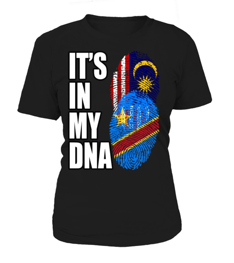 Malaysian And Congolese Mix Heritage DNA Flag Women's T-Shirt