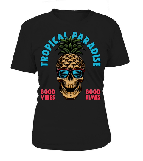 Pineapple Skull Aloha Beaches Hawaiian Summer Women's T-Shirt