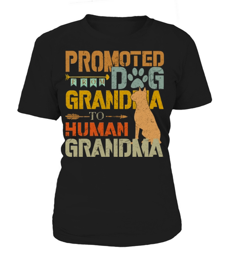 Promoted From Dog Grandma To Human Grandma Retro Vintage Women's T-Shirt