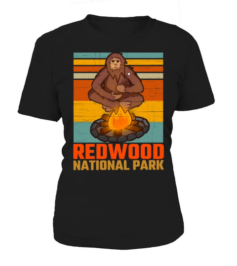 Redwood National Park Bigfoot Campfire Vintage Women's T-Shirt