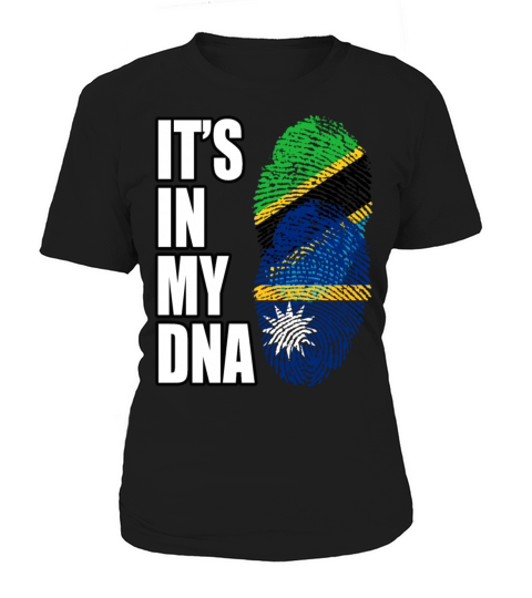 Tanzanian And Nauruan Vintage Heritage DNA Flag Women's T-Shirt
