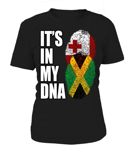 Tongan And Jamaican Mix Heritage DNA Flag Women's T-Shirt