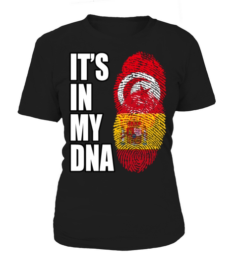 Tunisian And Spaniard Mix Heritage DNA Flag Women's T-Shirt