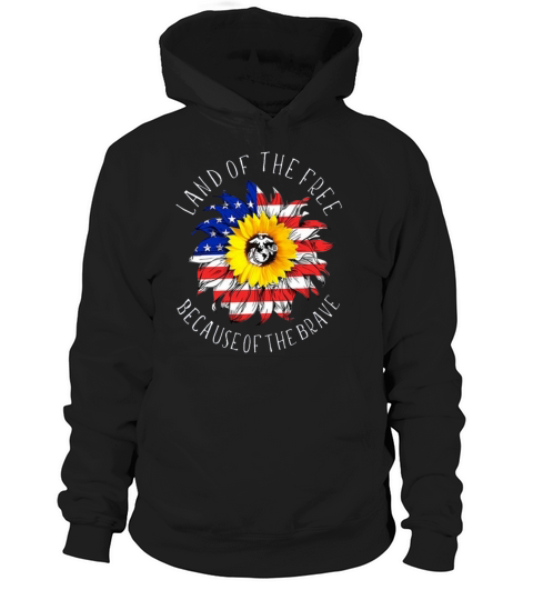 Cute USA Flag Sunflower Graphic Hoodie Unisex