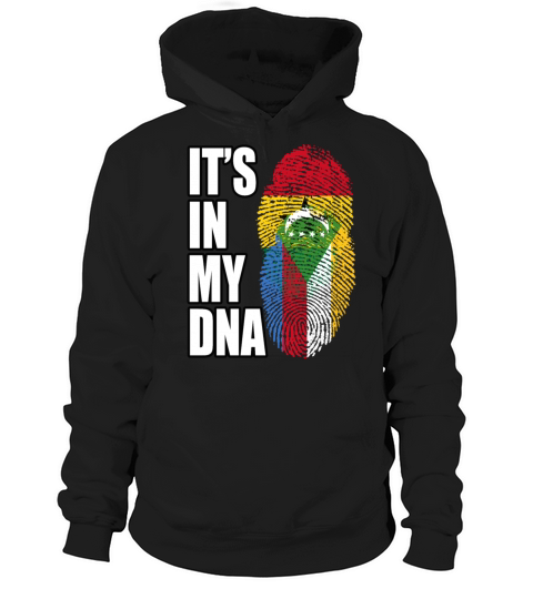 Ghanaian And Comoran Mix Heritage DNA Flag Hoodie Unisex