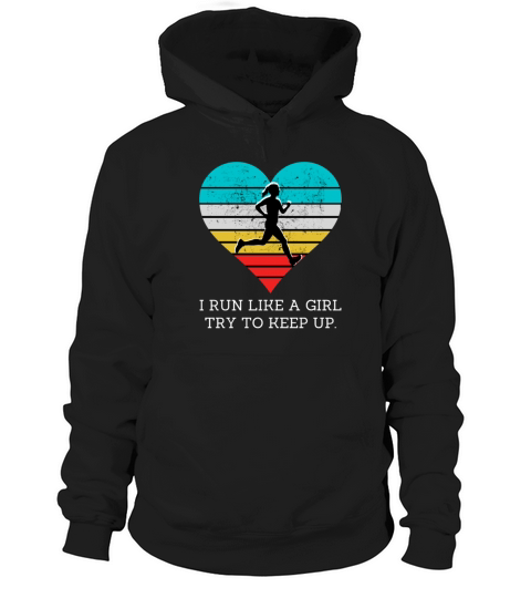 Girls Cross Country Running Retro Vintage Run Tumb Hoodie Unisex