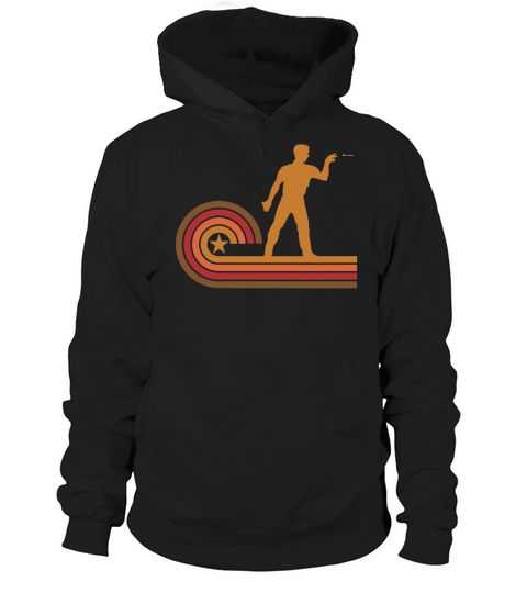 Retro Style Darts Player Silhouette Darts Hoodie Unisex