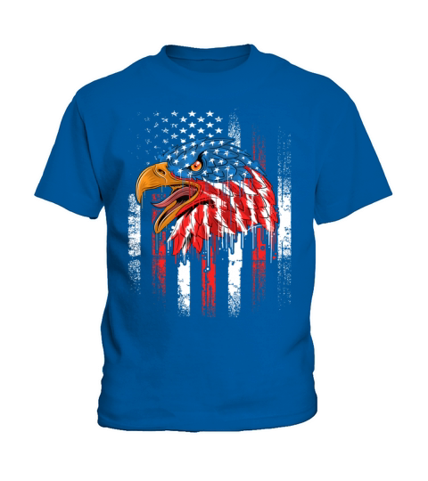 4th of July USA Flag Eagle Funny Vintage Kids T-Shirt