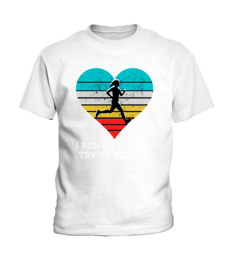 Girls Cross Country Running Retro Vintage Run Tumb Kids T-Shirt