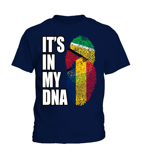 Guyanese And Chadian Mix Heritage DNA Flag Kids T-Shirt