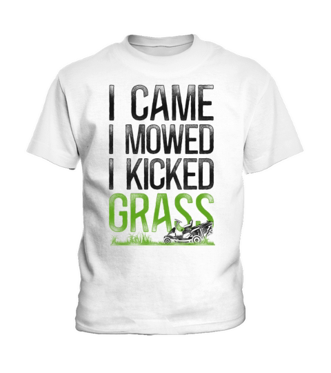 Lawn Mower Mowing Dad Father Kids T-Shirt