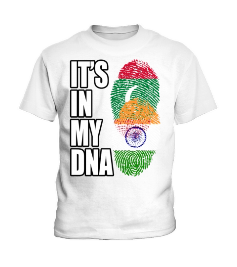 Maldivian And Indian Mix Heritage DNA Flag Kids T-Shirt