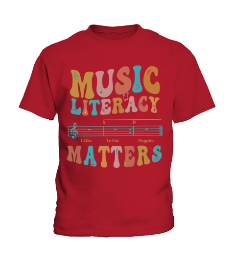 Music Literacy Matters I Like To Eat Puppies Kids T-Shirt