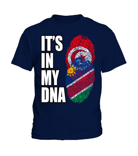 Tunisian And Namibian Mix Heritage DNA Flag Kids T-Shirt