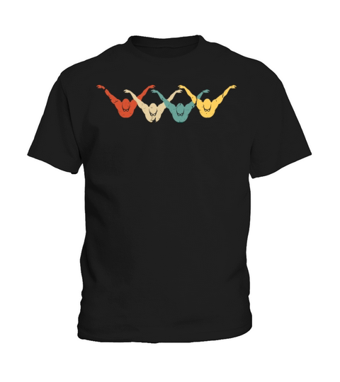 Vintage Swimmer Silhouette Retro Swim Kids T-Shirt