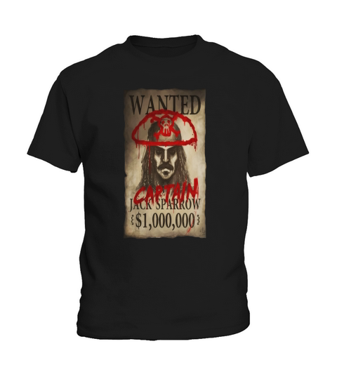wanted for captain jack sparrow Kids T-Shirt
