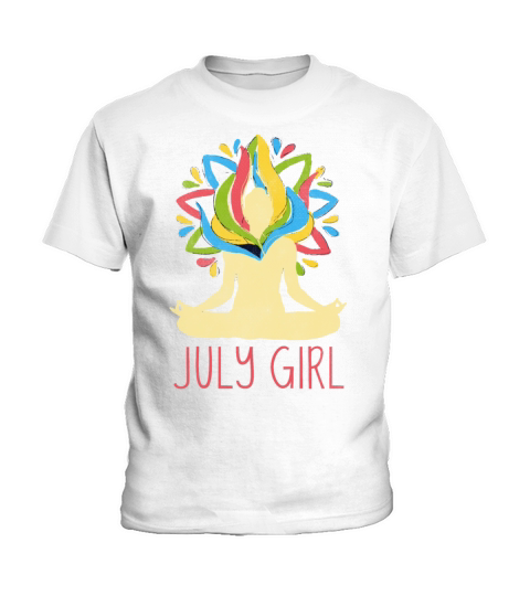 Yoga Mandala Meditation Birth Born Month July Kids T-Shirt