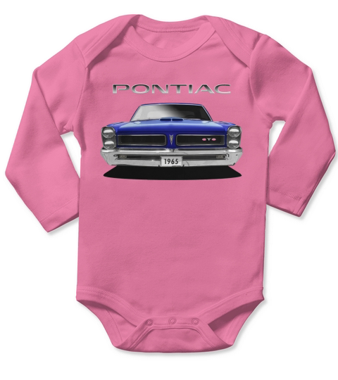 1965 Pontiac GTO Front Blue Long Sleeve Baby One-Piece