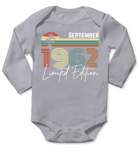 60 Years September 1962 Vintage Limited Edition Long Sleeve Baby One-Piece