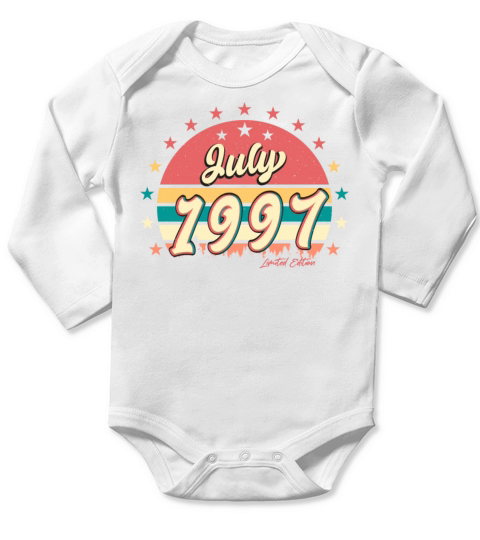 All Original 1997 In July Long Sleeve Baby One-Piece