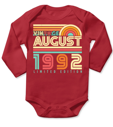 At The Age Of 30 August 1992 Long Sleeve Baby One-Piece