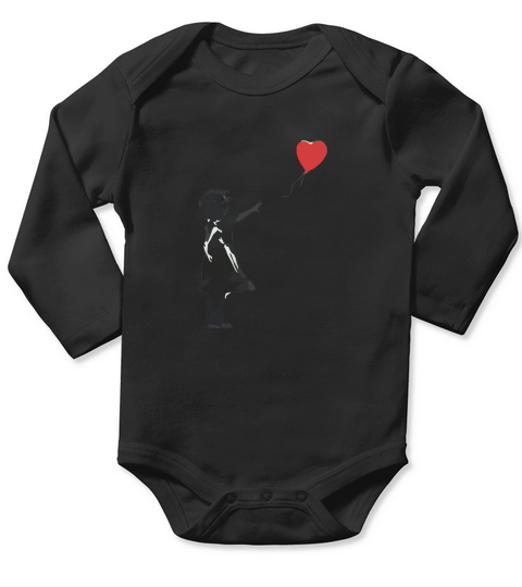 Banksy - Girl with Balloon - T Shirt Long Sleeve Baby One-Piece