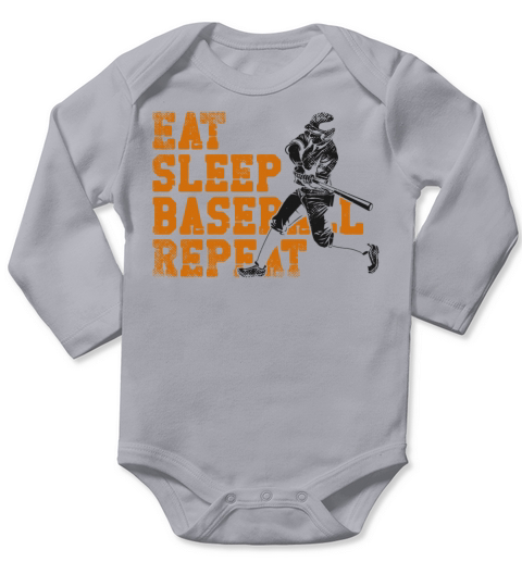 Baseball Fan Vintage Batter Eat Long Sleeve Baby One-Piece