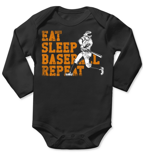Baseball Fan Vintage Batter Eat Long Sleeve Baby One-Piece