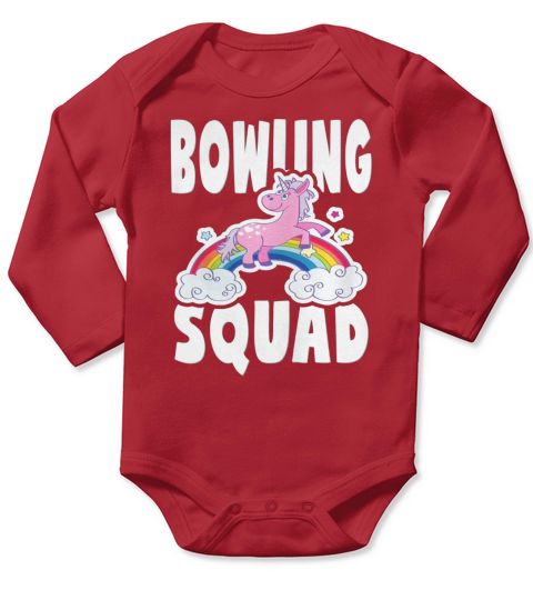 Bowling Squad Rainbow Unicorn Team Sports Party Long Sleeve Baby One-Piece
