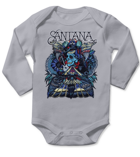 Carlos Santana Folk Skull Long Sleeve Baby One-Piece