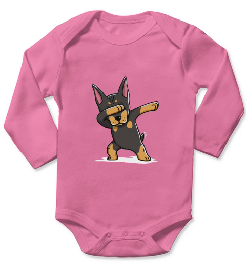 Chemise Doberman Dab drôle Long Sleeve Baby One-Piece