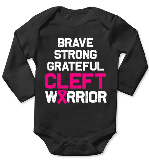 Cleft Palate Lip Proud Strong Awareness design Long Sleeve Baby One-Piece