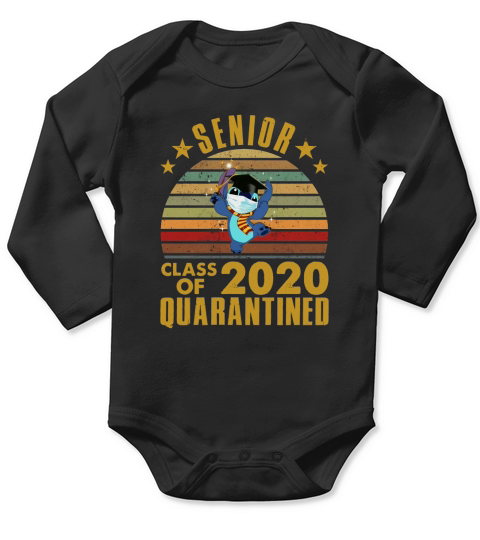Cute Stitch Disney Senior 2020 Shirt Class Of 2020 Graduation Quarantine Long Sleeve Baby One-Piece