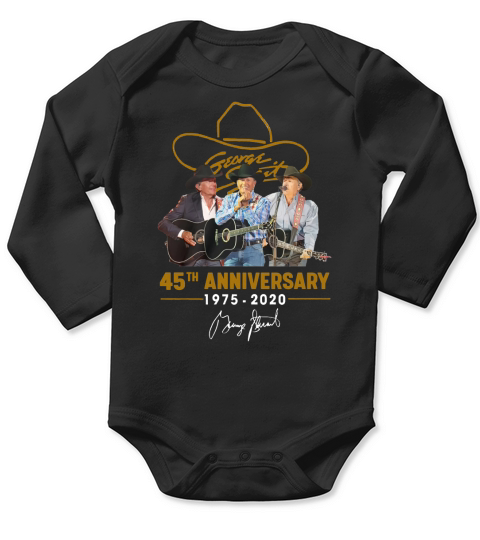 George Strait 45th anniversary 1975-2020 signature shirt Long Sleeve Baby One-Piece