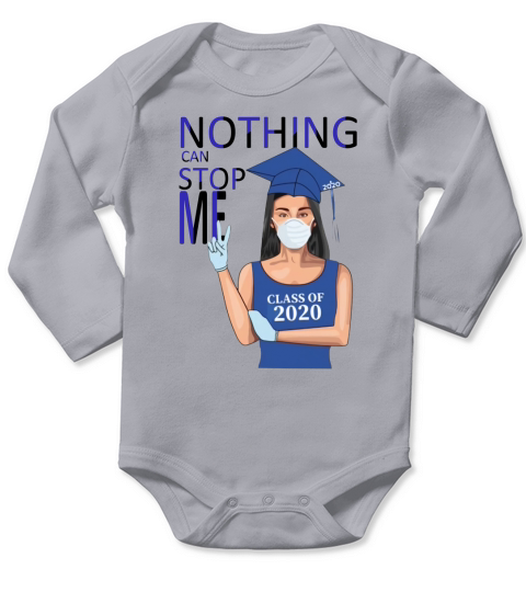 Graduation Nothing Can Stop Me Class Of 2020 Royal Blue Long Sleeve Baby One-Piece