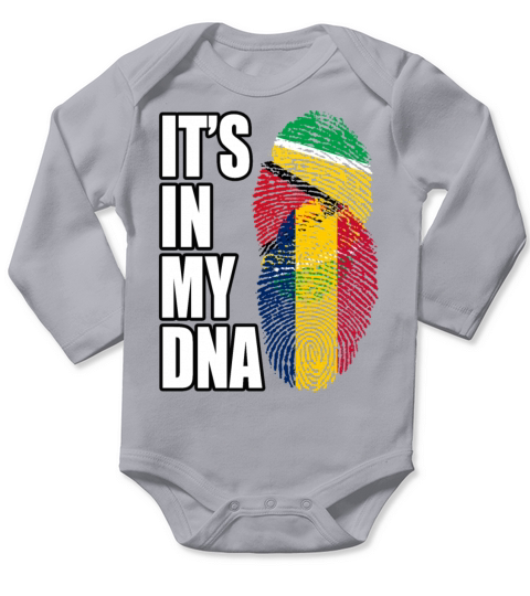Guyanese And Chadian Mix Heritage DNA Flag Long Sleeve Baby One-Piece