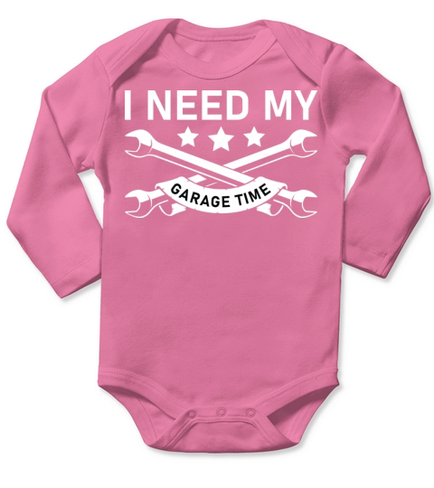 I Need My Garage Time - Mechanical Long Sleeve Baby One-Piece