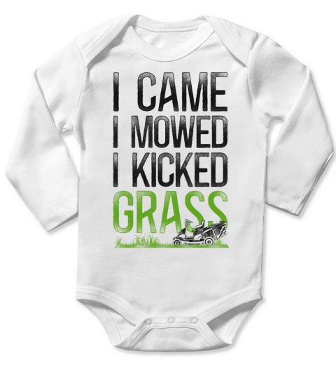 Lawn Mower Mowing Dad Father Long Sleeve Baby One-Piece