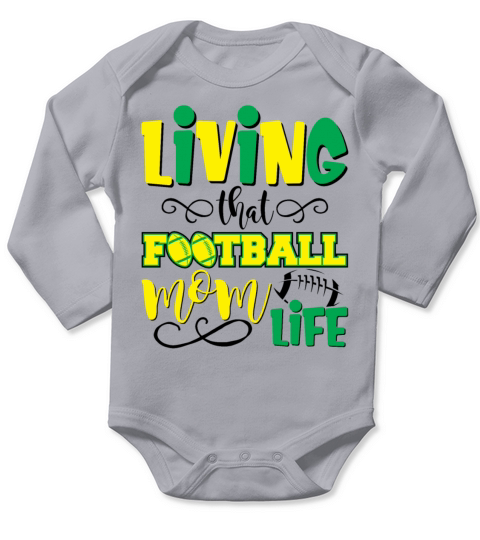 Living That Football Mom Life Funny Sarcasm Women Long Sleeve Baby One-Piece