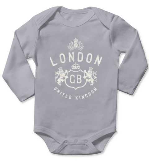 London Great Britain Vintage Crown Long Sleeve Baby One-Piece