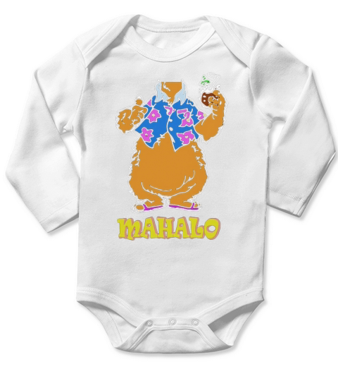 mahalo bear shirt Long Sleeve Baby One-Piece