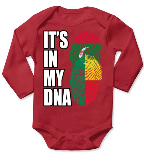 Maldivian And Benin Mix Heritage DNA Flag Long Sleeve Baby One-Piece