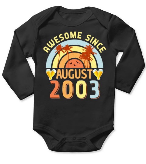 Month Of Birth August 2003 Long Sleeve Baby One-Piece
