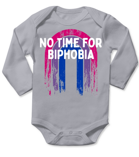 No Time for Biphobia Bisexual LGBTQ Bi Pride Long Sleeve Baby One-Piece