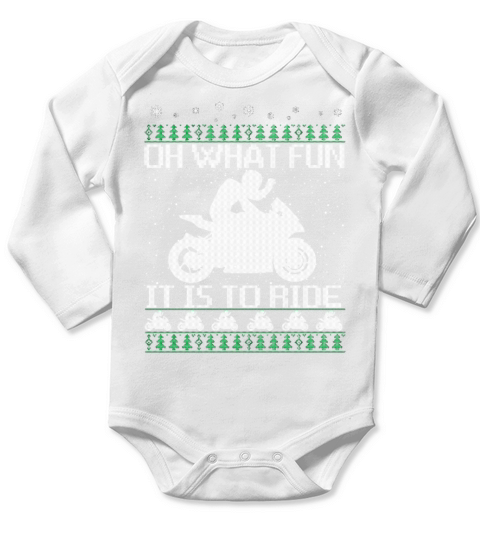 Oh What Fun It Is To Ride Funny Biker Christmas Long Sleeve Baby One-Piece