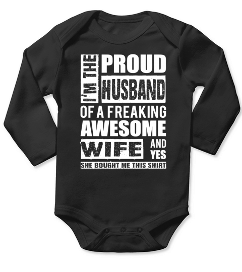 Proud Husband Of Wife Tees &amp;amp; Hoodies Tshirt Long Sleeve Baby One-Piece