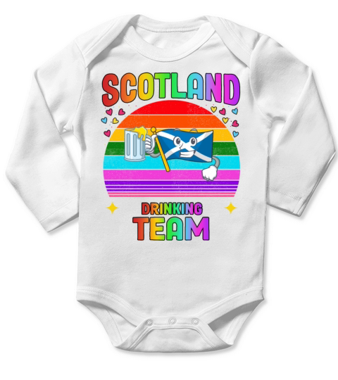 Scotland Drinking Team Humor Sarcastic Quote Long Sleeve Baby One-Piece