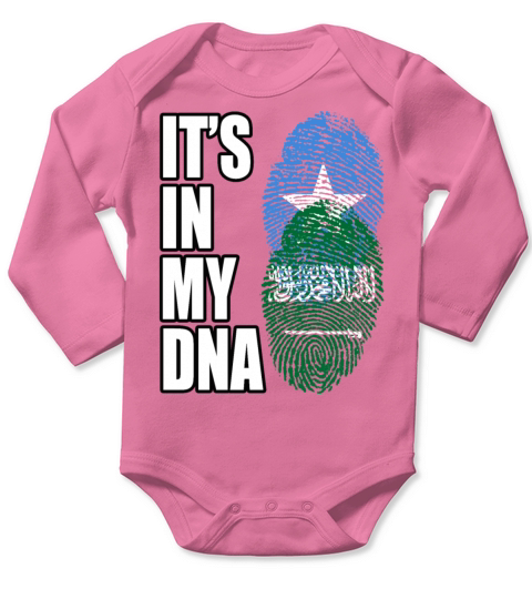 Somali And Saudi Arabian Vintage Heritage DNA Flag Long Sleeve Baby One-Piece