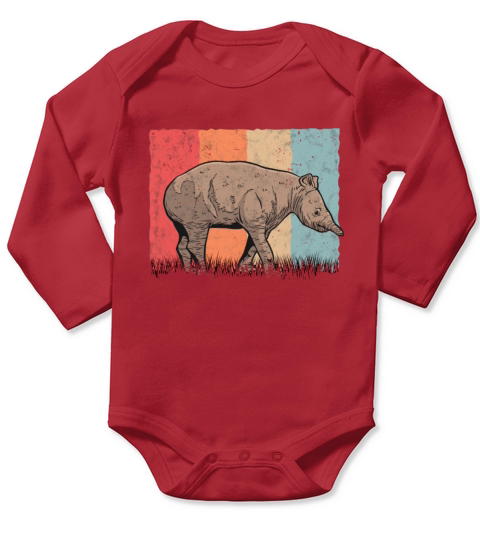 Tapir Retro Flatland Vintage Long Sleeve Baby One-Piece